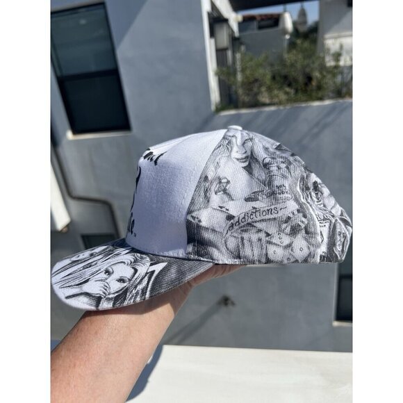 RARE Convict Style hand-drawn white gray cap streetwear skater vintage Y2K - Picture 5 of 9